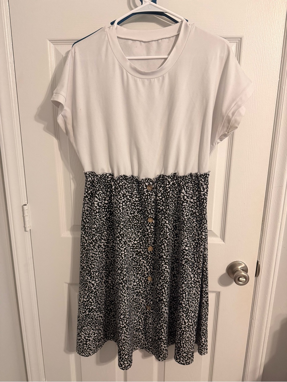Two-Tone Black & White Knit Top Dress